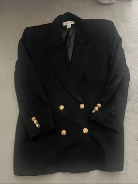 Dior Black Double-Breasted Blazer with Gold Buttons